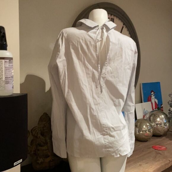 Dorothee Schumacher XL striped blouse with tie up neck - Picture 5 of 11